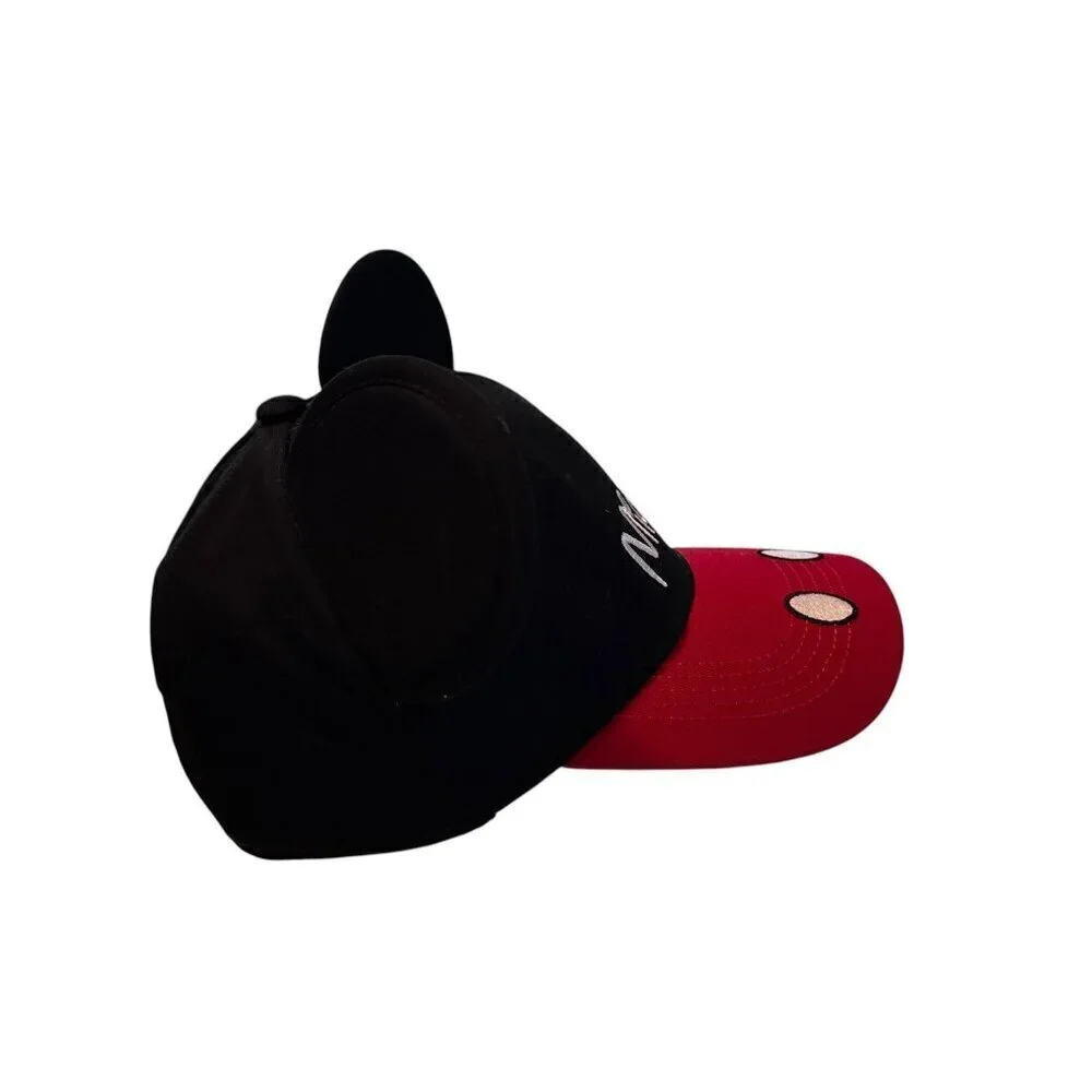 Mickey Mouse Ears Hat By Disney For Kids Snapback Black & Red Cotton Adjustable